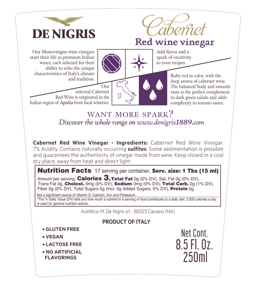 Wine Vinegar De Nigris 1889